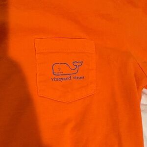 Vineyard Vines Vibrant Orange Tee with Blue Logo